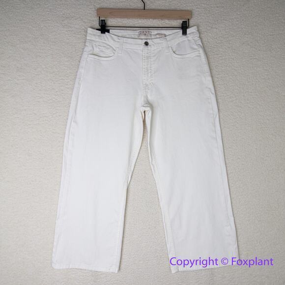 New! Jen 7 by 7 for All Mankind ivory white cropped wide leg jeans, size‎ 12 - Picture 1 of 13